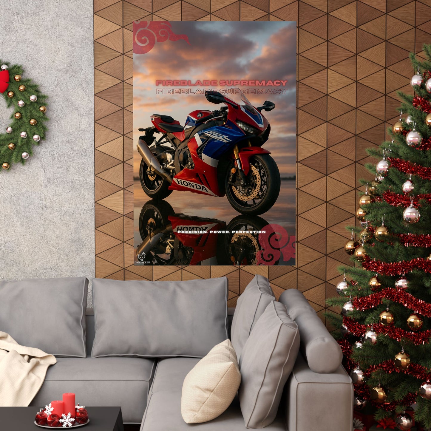 Affiche verticale mate Honda Fireblade Supremacy – Art moto pour passionnés