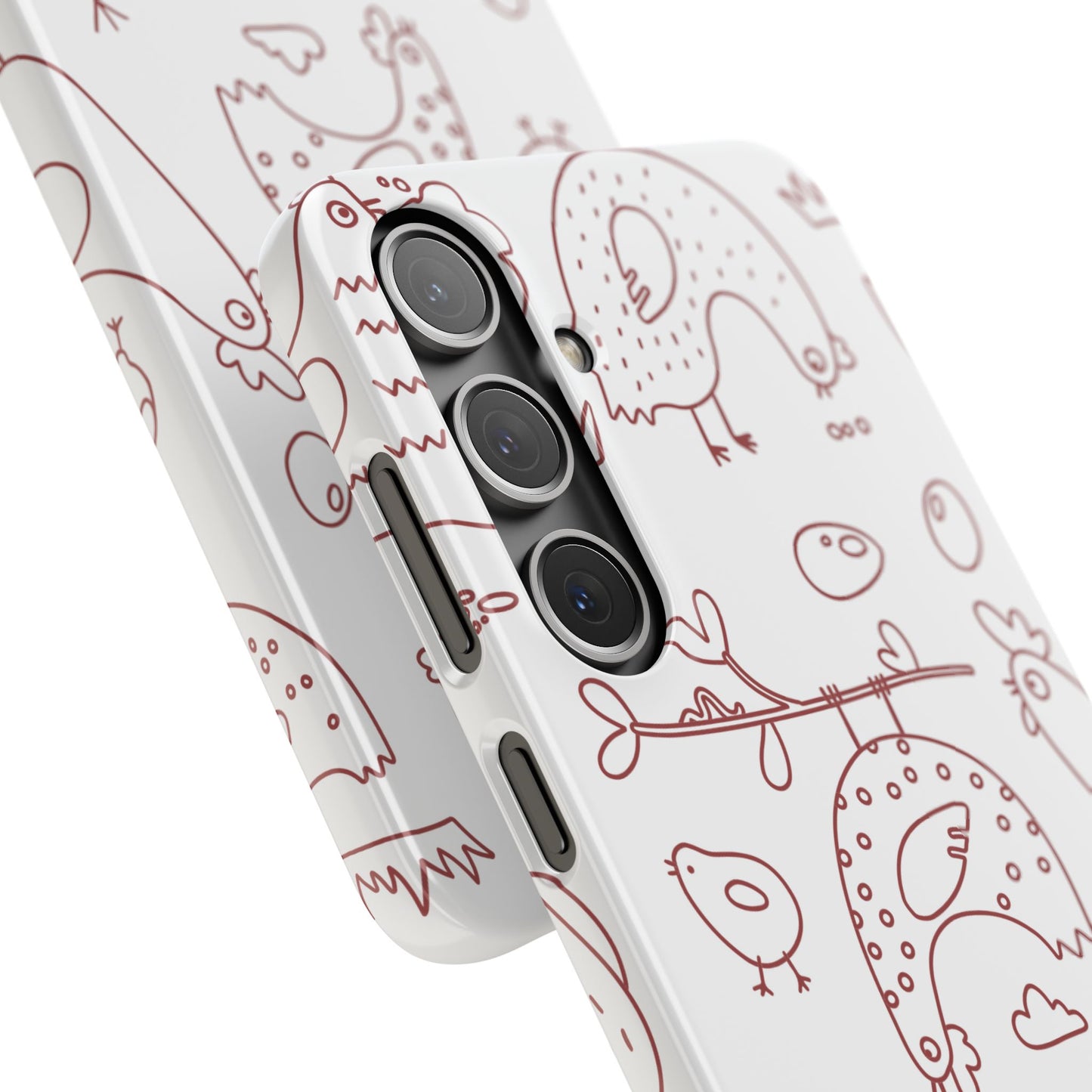 Whimsical Farmhouse Snap Cases, Cute Animal Phone Case, Chicken Design, Funny Gift for Bird Lovers, Quirky Art Mobile Cover