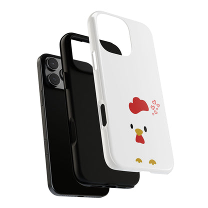 Cute Chicken Phone Case, Tough Cases for Animal Lovers, Valentine's Gift, Farmhouse Decor, Unique Mobile Accessories, Heart Design