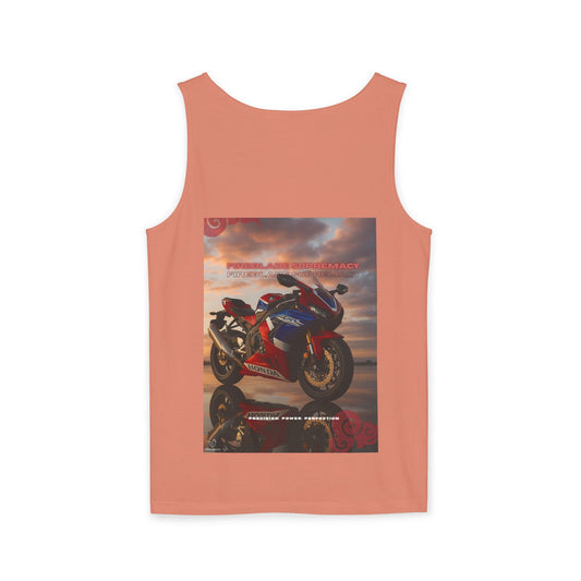 Fireblade Unisex Garment-Dyed Tank Top - Motorcycle Enthusiast Design