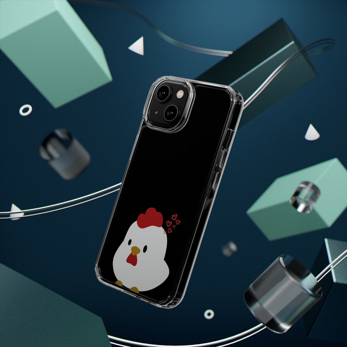 Coque transparente en forme de poulet, adorable coque pour amoureux des animaux, cadeau pour enfants, décoration de ferme, cadeau d'anniversaire