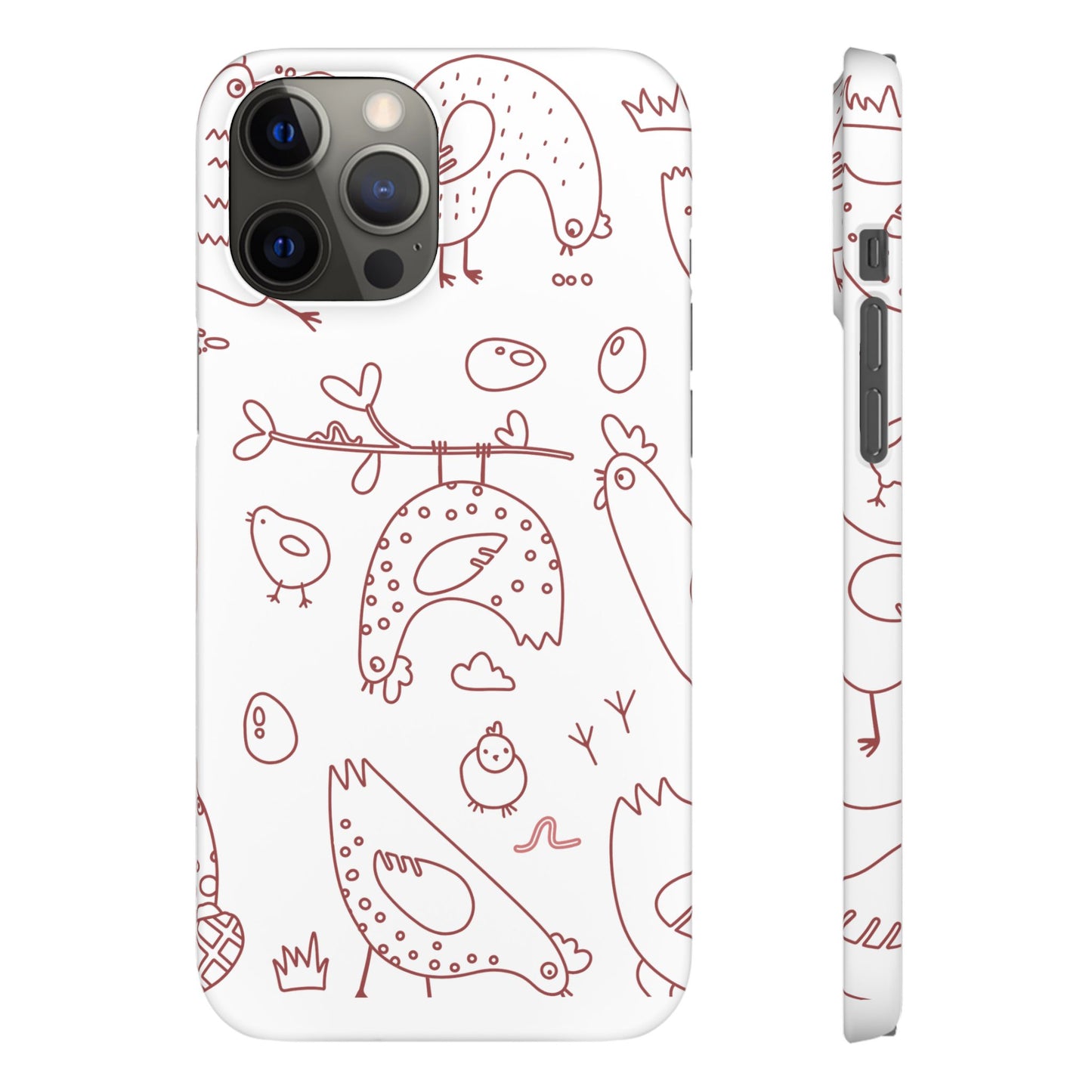 Whimsical Farmhouse Snap Cases, Cute Animal Phone Case, Chicken Design, Funny Gift for Bird Lovers, Quirky Art Mobile Cover