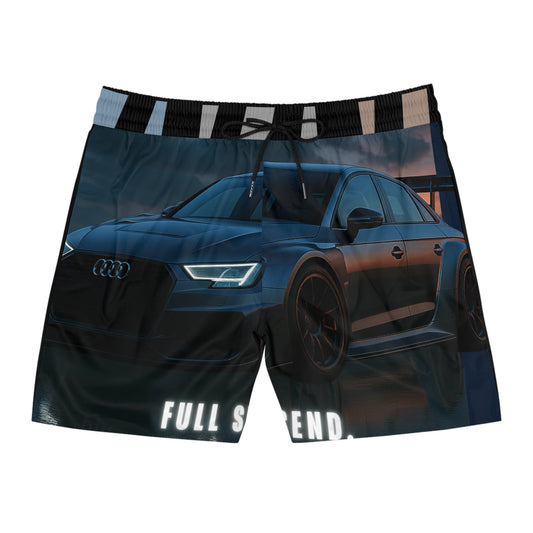 Sporty Audi Men's Mid-Length Swim Shorts - Perfect for Beach Days & Racing Enthusiasts