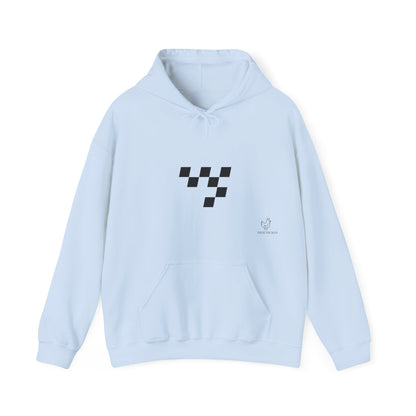 Night Race Vibes with Checkered Design - Unisex Heavy Blend™ Hooded Sweatshirt -