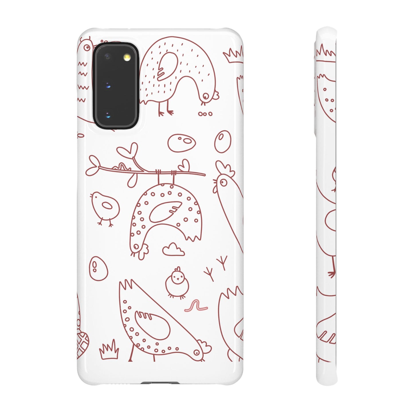 Whimsical Farmhouse Snap Cases, Cute Animal Phone Case, Chicken Design, Funny Gift for Bird Lovers, Quirky Art Mobile Cover