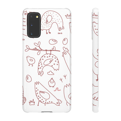 Whimsical Farmhouse Snap Cases, Cute Animal Phone Case, Chicken Design, Funny Gift for Bird Lovers, Quirky Art Mobile Cover