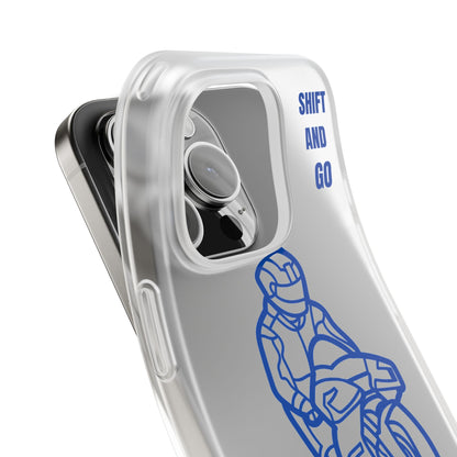 Motorcycle Flexi Cases - Shift and Go Design, Biker Gift, Phone Accessory, Sporty Case, Riding Enthusiast