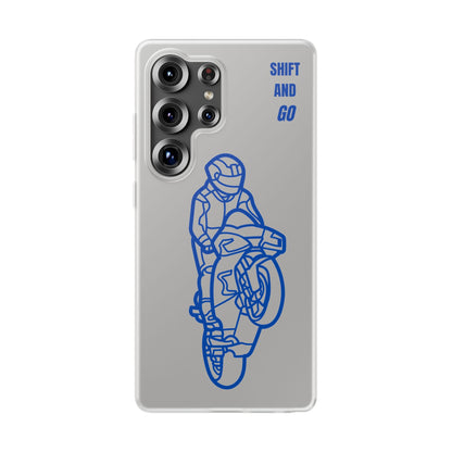 Motorcycle Flexi Cases - Shift and Go Design, Biker Gift, Phone Accessory, Sporty Case, Riding Enthusiast