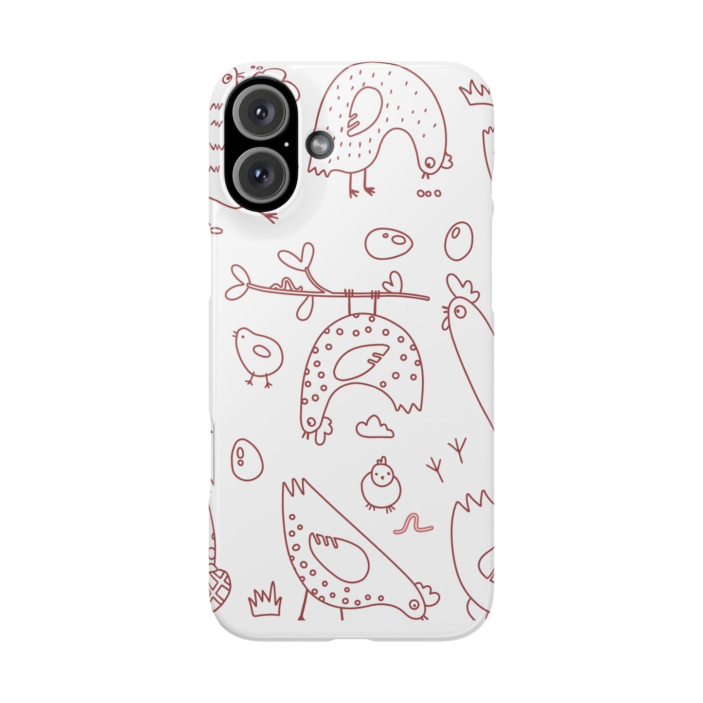 Whimsical Farmhouse Snap Cases, Cute Animal Phone Case, Chicken Design, Funny Gift for Bird Lovers, Quirky Art Mobile Cover