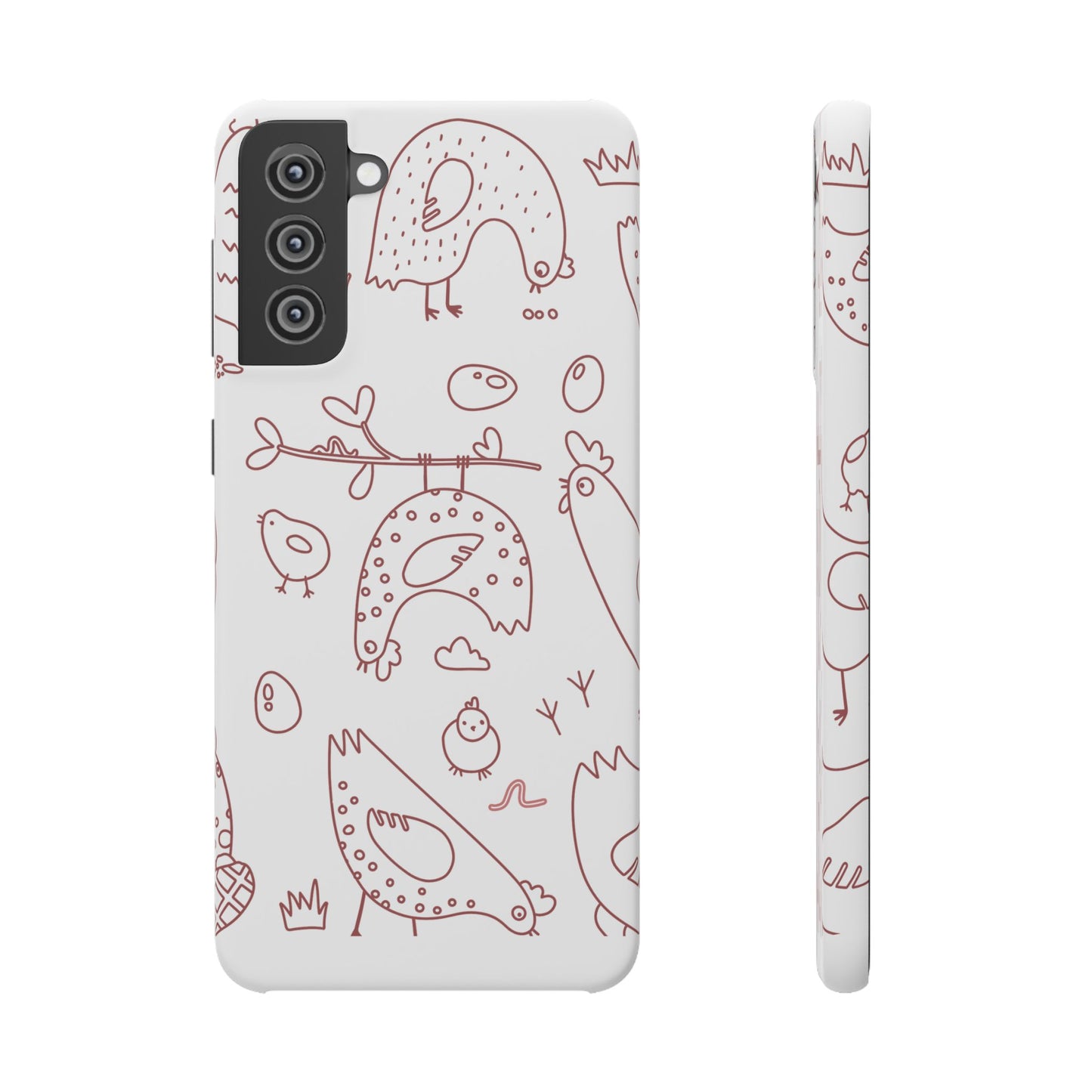 Whimsical Farmhouse Snap Cases, Cute Animal Phone Case, Chicken Design, Funny Gift for Bird Lovers, Quirky Art Mobile Cover