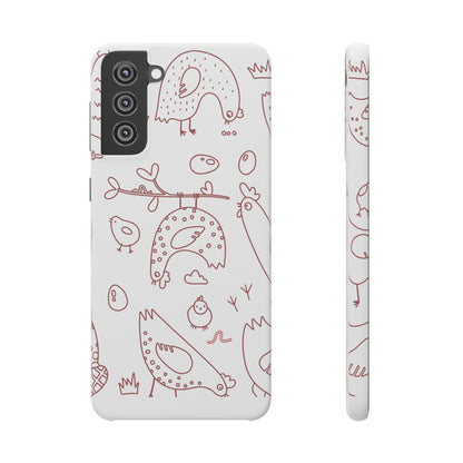 Whimsical Farmhouse Snap Cases, Cute Animal Phone Case, Chicken Design, Funny Gift for Bird Lovers, Quirky Art Mobile Cover
