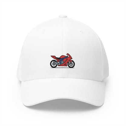 Red Motorcycle Embroidered Cap - Perfect Gift for Bikers and Riders