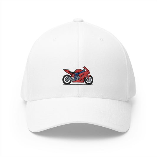 Red Motorcycle Embroidered Cap - Perfect Gift for Bikers and Riders