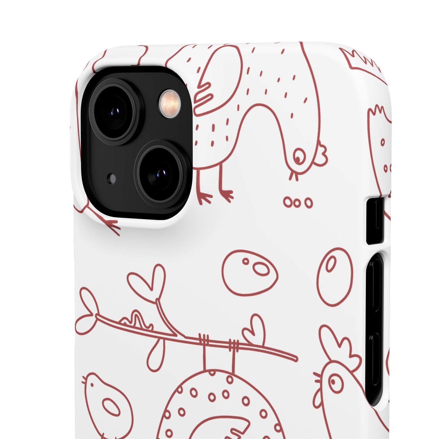 Whimsical Farmhouse Snap Cases, Cute Animal Phone Case, Chicken Design, Funny Gift for Bird Lovers, Quirky Art Mobile Cover