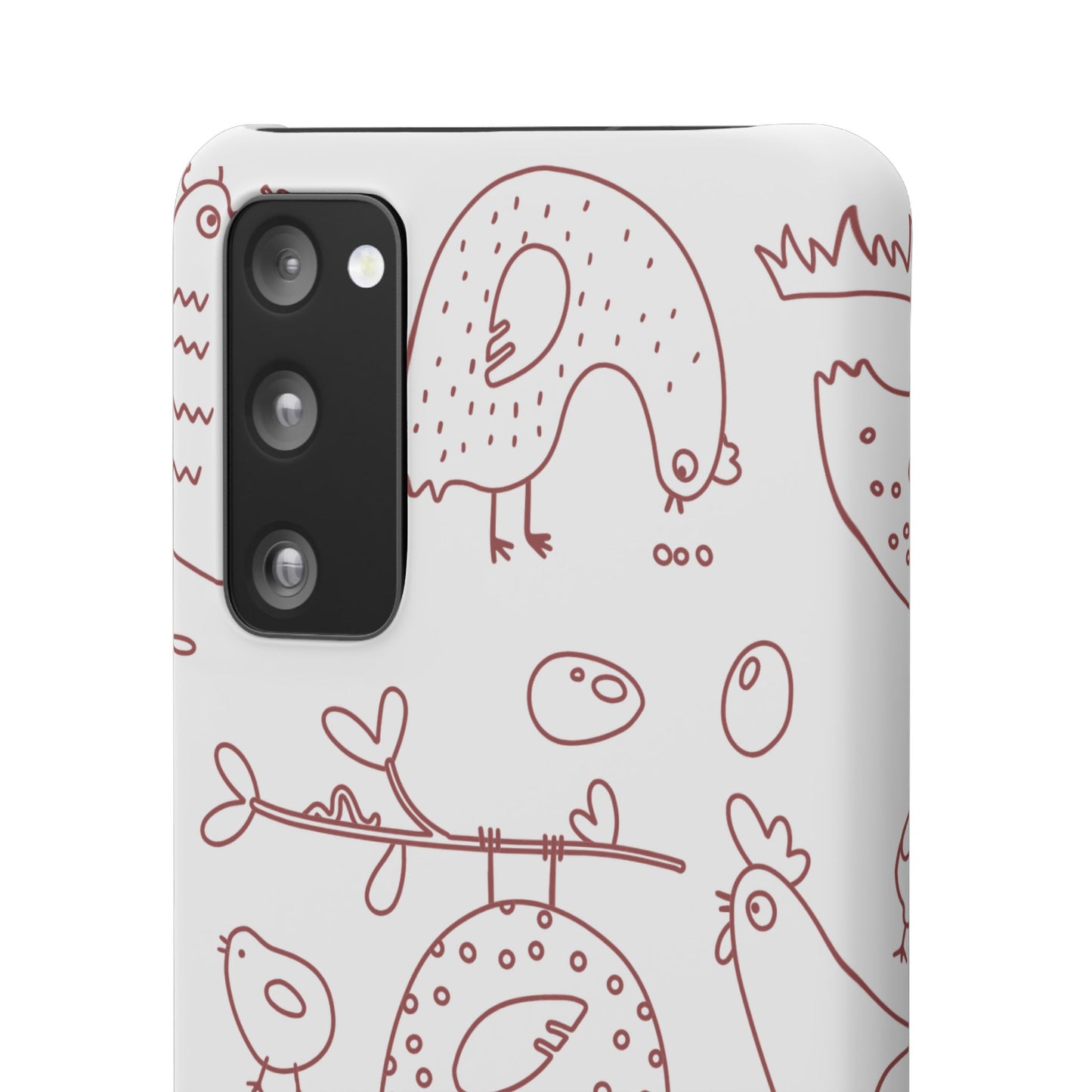 Whimsical Farmhouse Snap Cases, Cute Animal Phone Case, Chicken Design, Funny Gift for Bird Lovers, Quirky Art Mobile Cover