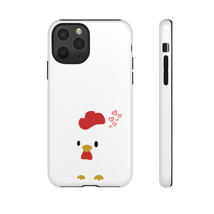 Cute Chicken Phone Case, Tough Cases for Animal Lovers, Valentine's Gift, Farmhouse Decor, Unique Mobile Accessories, Heart Design