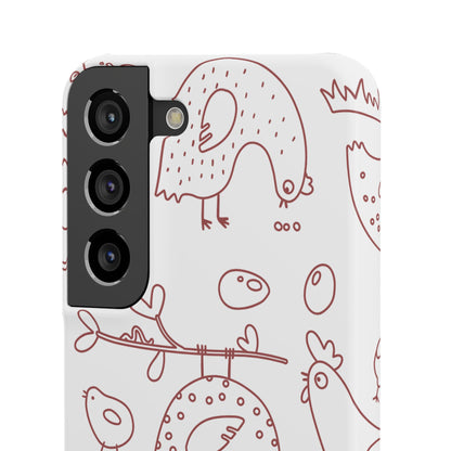 Whimsical Farmhouse Snap Cases, Cute Animal Phone Case, Chicken Design, Funny Gift for Bird Lovers, Quirky Art Mobile Cover