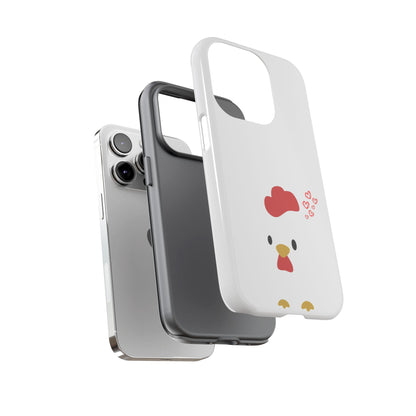 Cute Chicken Phone Case, Tough Cases for Animal Lovers, Valentine's Gift, Farmhouse Decor, Unique Mobile Accessories, Heart Design