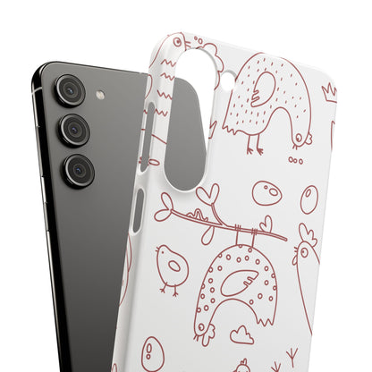 Whimsical Farmhouse Snap Cases, Cute Animal Phone Case, Chicken Design, Funny Gift for Bird Lovers, Quirky Art Mobile Cover