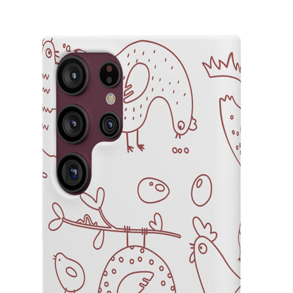 Whimsical Farmhouse Snap Cases, Cute Animal Phone Case, Chicken Design, Funny Gift for Bird Lovers, Quirky Art Mobile Cover