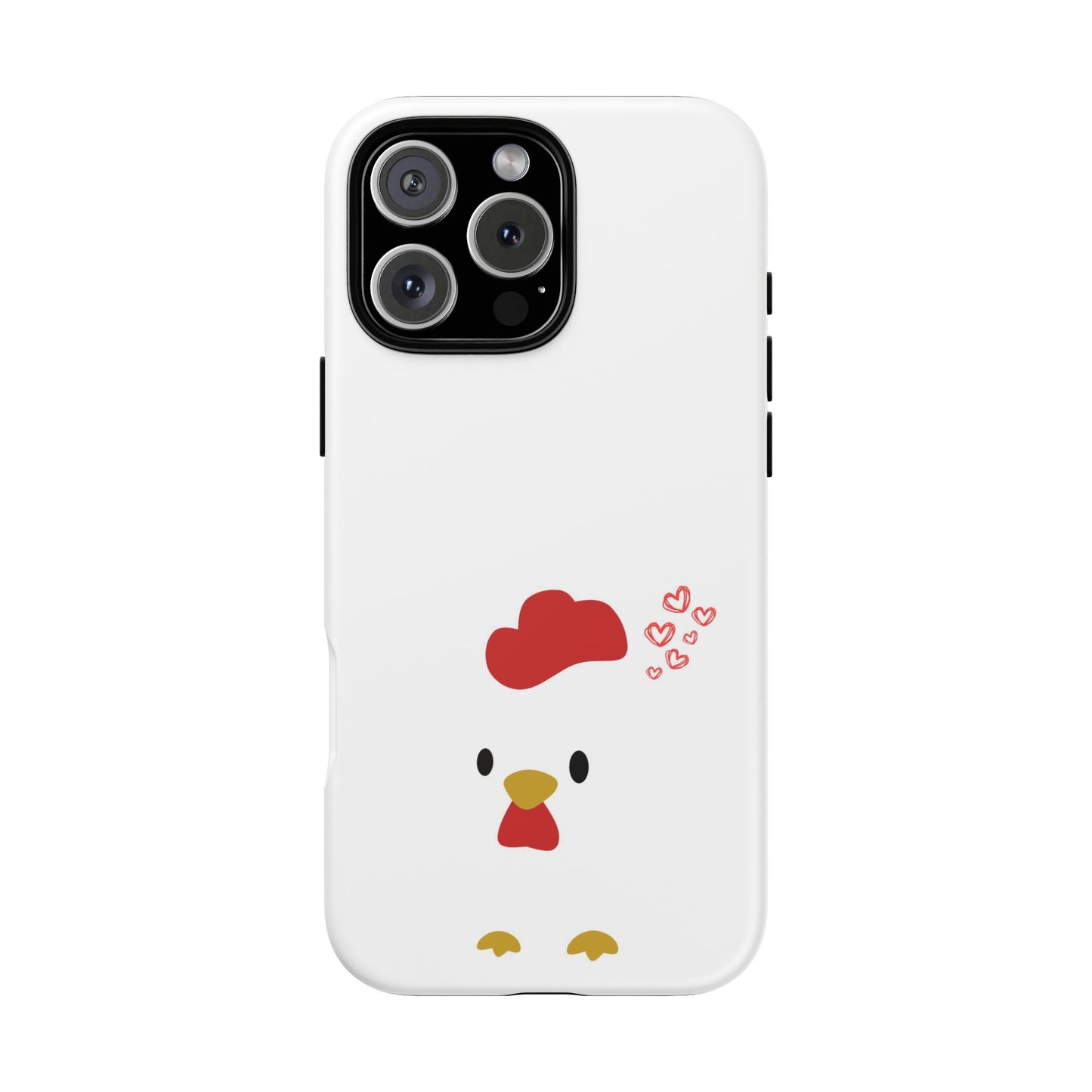Cute Chicken Phone Case, Tough Cases for Animal Lovers, Valentine's Gift, Farmhouse Decor, Unique Mobile Accessories, Heart Design