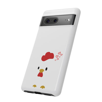 Cute Chicken Phone Case, Tough Cases for Animal Lovers, Valentine's Gift, Farmhouse Decor, Unique Mobile Accessories, Heart Design