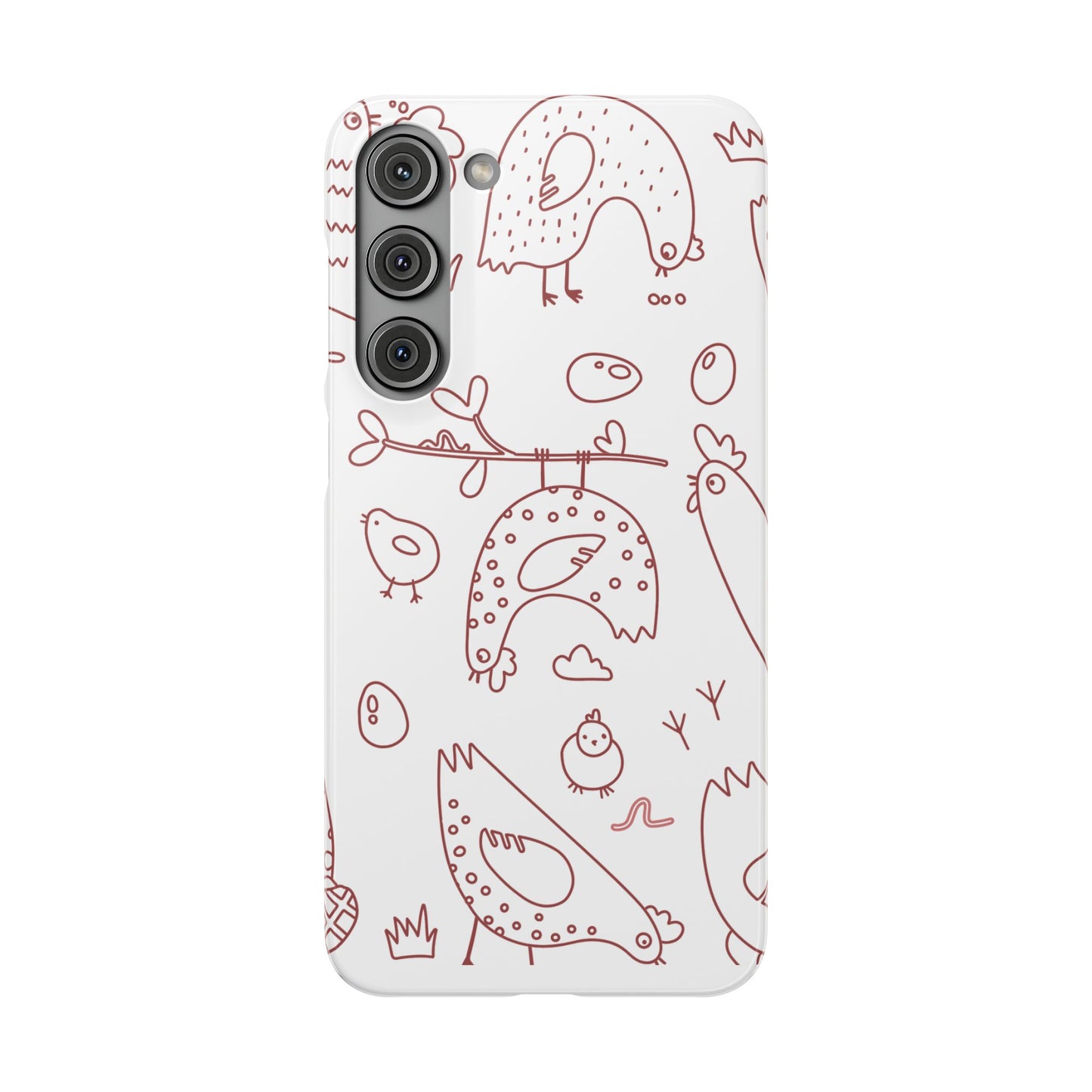 Whimsical Farmhouse Snap Cases, Cute Animal Phone Case, Chicken Design, Funny Gift for Bird Lovers, Quirky Art Mobile Cover