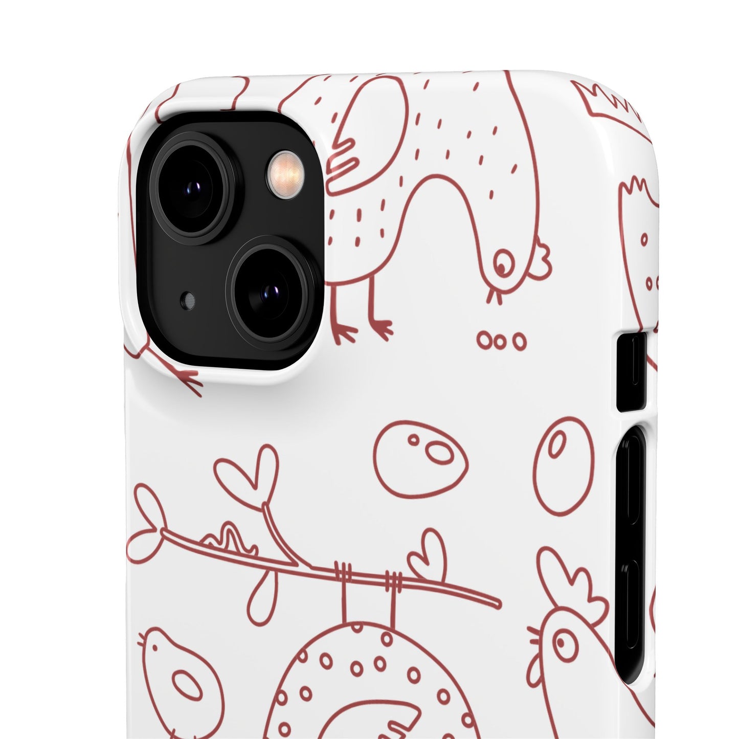 Whimsical Farmhouse Snap Cases, Cute Animal Phone Case, Chicken Design, Funny Gift for Bird Lovers, Quirky Art Mobile Cover