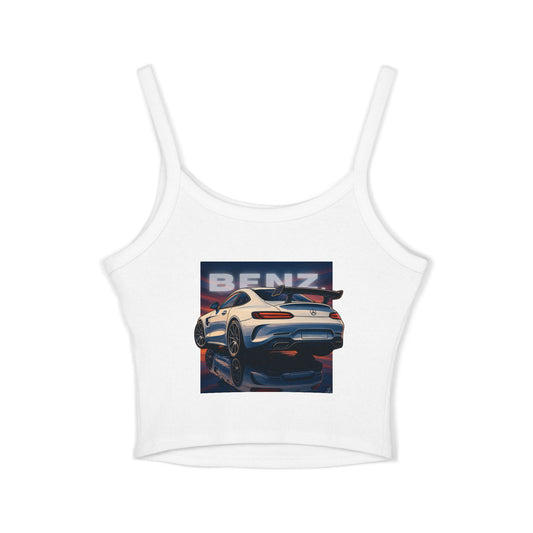 Benz Graphic Women's Spaghetti Strap Tank Top - Stylish Automotive Apparel