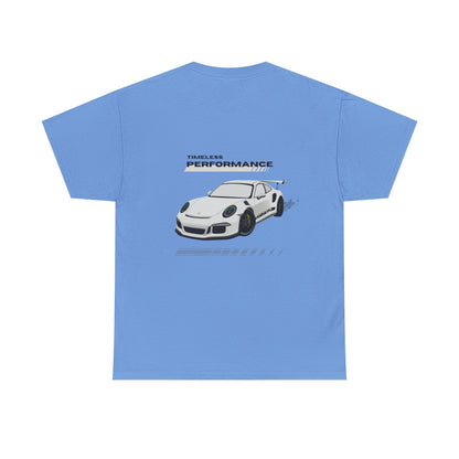 Performance intemporelle, Porsche, T-shirt unisexe en coton épais, T-shirt pour passionné d'automobile, Cadeau automobile, Vêtements de sport automobile, Tenue décontractée, T-shirt unisexe