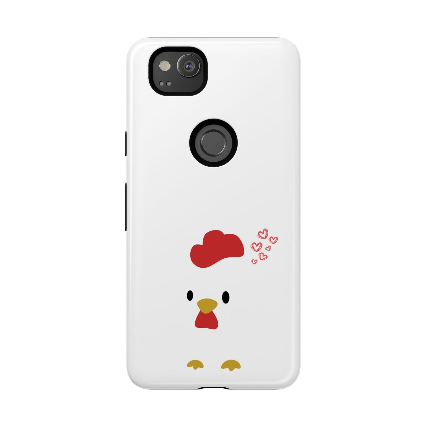 Cute Chicken Phone Case, Tough Cases for Animal Lovers, Valentine's Gift, Farmhouse Decor, Unique Mobile Accessories, Heart Design