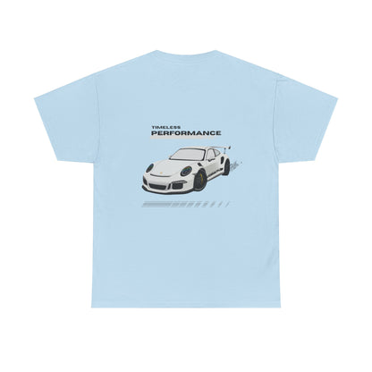 Performance intemporelle, Porsche, T-shirt unisexe en coton épais, T-shirt pour passionné d'automobile, Cadeau automobile, Vêtements de sport automobile, Tenue décontractée, T-shirt unisexe