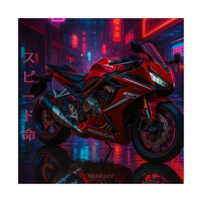 Affiche verticale mate néon moto 650r - Speed ​​&amp; Velocity Art