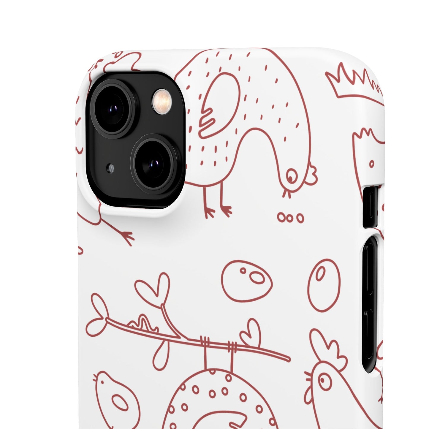 Whimsical Farmhouse Snap Cases, Cute Animal Phone Case, Chicken Design, Funny Gift for Bird Lovers, Quirky Art Mobile Cover