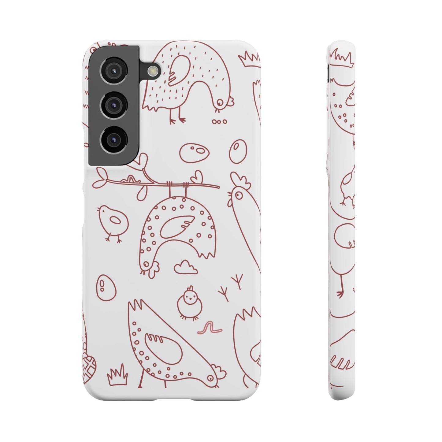 Whimsical Farmhouse Snap Cases, Cute Animal Phone Case, Chicken Design, Funny Gift for Bird Lovers, Quirky Art Mobile Cover
