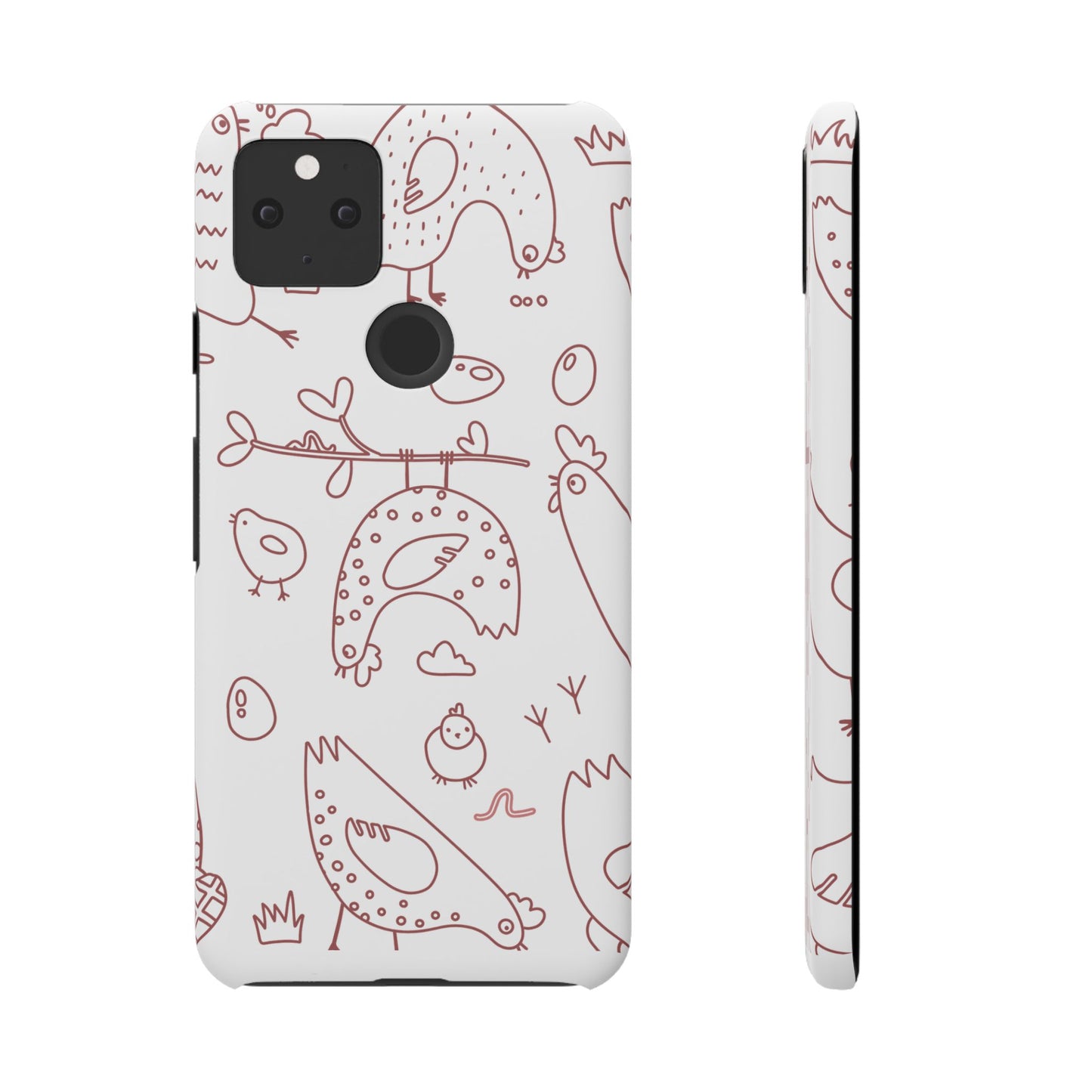 Whimsical Farmhouse Snap Cases, Cute Animal Phone Case, Chicken Design, Funny Gift for Bird Lovers, Quirky Art Mobile Cover