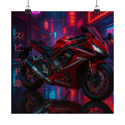 Affiche verticale mate néon moto 650r - Speed ​​&amp; Velocity Art