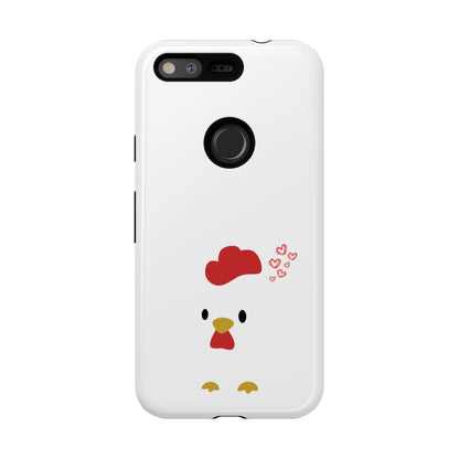 Cute Chicken Phone Case, Tough Cases for Animal Lovers, Valentine's Gift, Farmhouse Decor, Unique Mobile Accessories, Heart Design