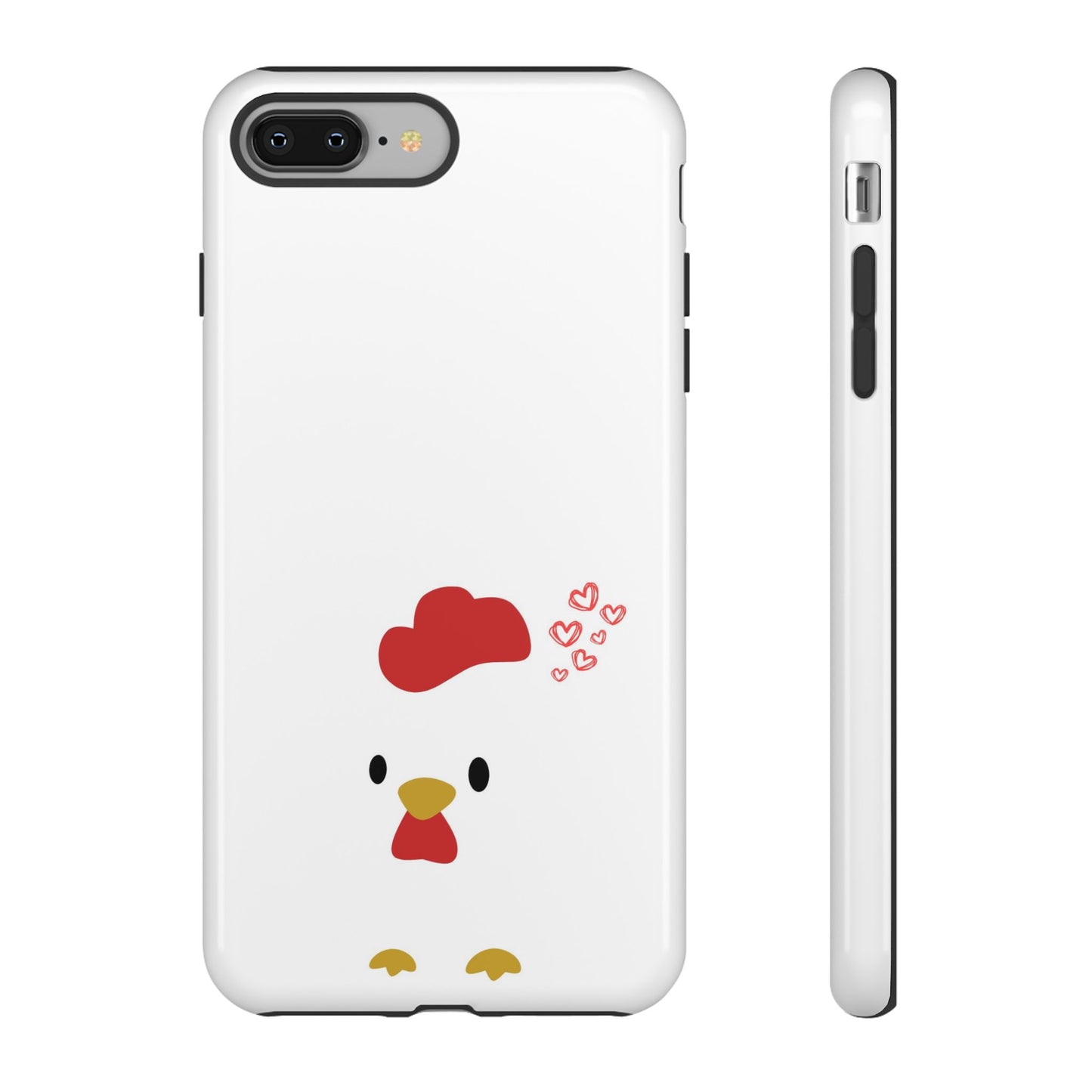 Cute Chicken Phone Case, Tough Cases for Animal Lovers, Valentine's Gift, Farmhouse Decor, Unique Mobile Accessories, Heart Design