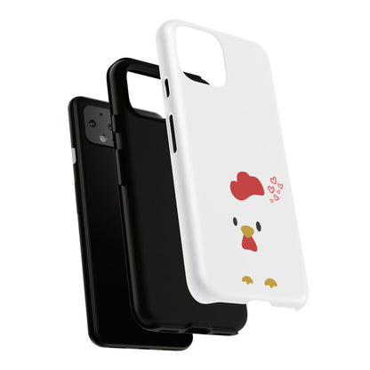 Cute Chicken Phone Case, Tough Cases for Animal Lovers, Valentine's Gift, Farmhouse Decor, Unique Mobile Accessories, Heart Design