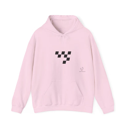 Night Race Vibes with Checkered Design - Unisex Heavy Blend™ Hooded Sweatshirt -