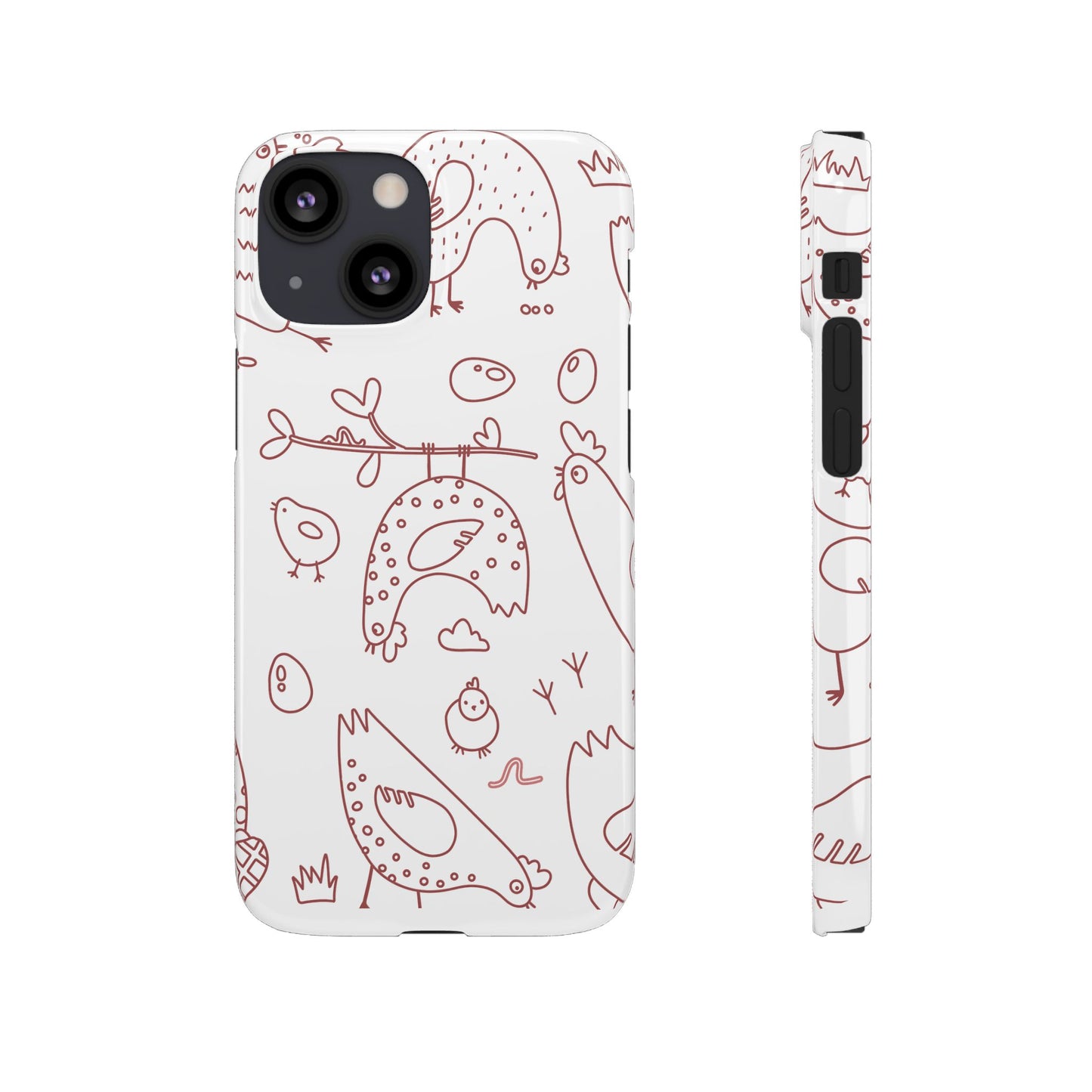 Whimsical Farmhouse Snap Cases, Cute Animal Phone Case, Chicken Design, Funny Gift for Bird Lovers, Quirky Art Mobile Cover