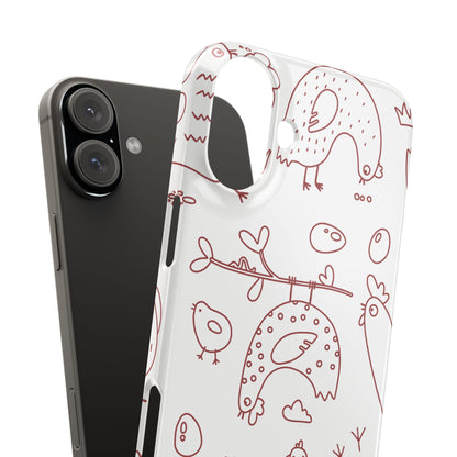 Whimsical Farmhouse Snap Cases, Cute Animal Phone Case, Chicken Design, Funny Gift for Bird Lovers, Quirky Art Mobile Cover