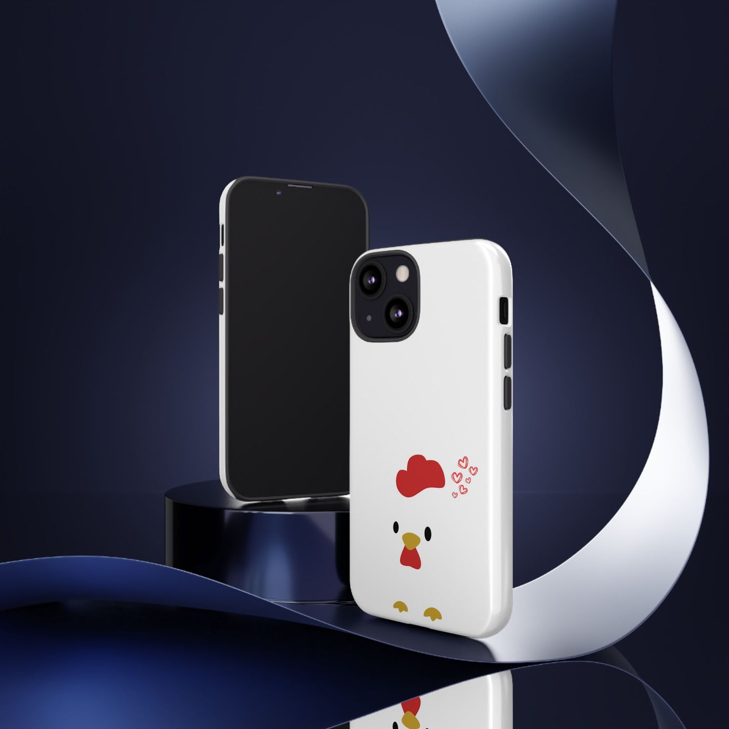 Cute Chicken Phone Case, Tough Cases for Animal Lovers, Valentine's Gift, Farmhouse Decor, Unique Mobile Accessories, Heart Design