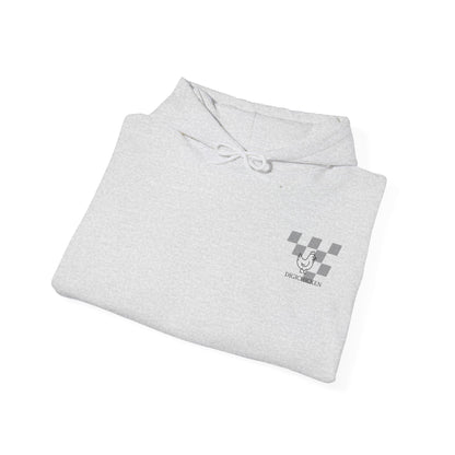 BenZ inspired Racing Hoodie  with backprint- White racing car with rear spoiler