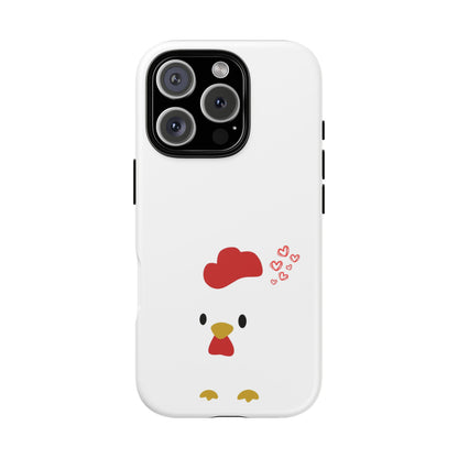 Cute Chicken Phone Case, Tough Cases for Animal Lovers, Valentine's Gift, Farmhouse Decor, Unique Mobile Accessories, Heart Design