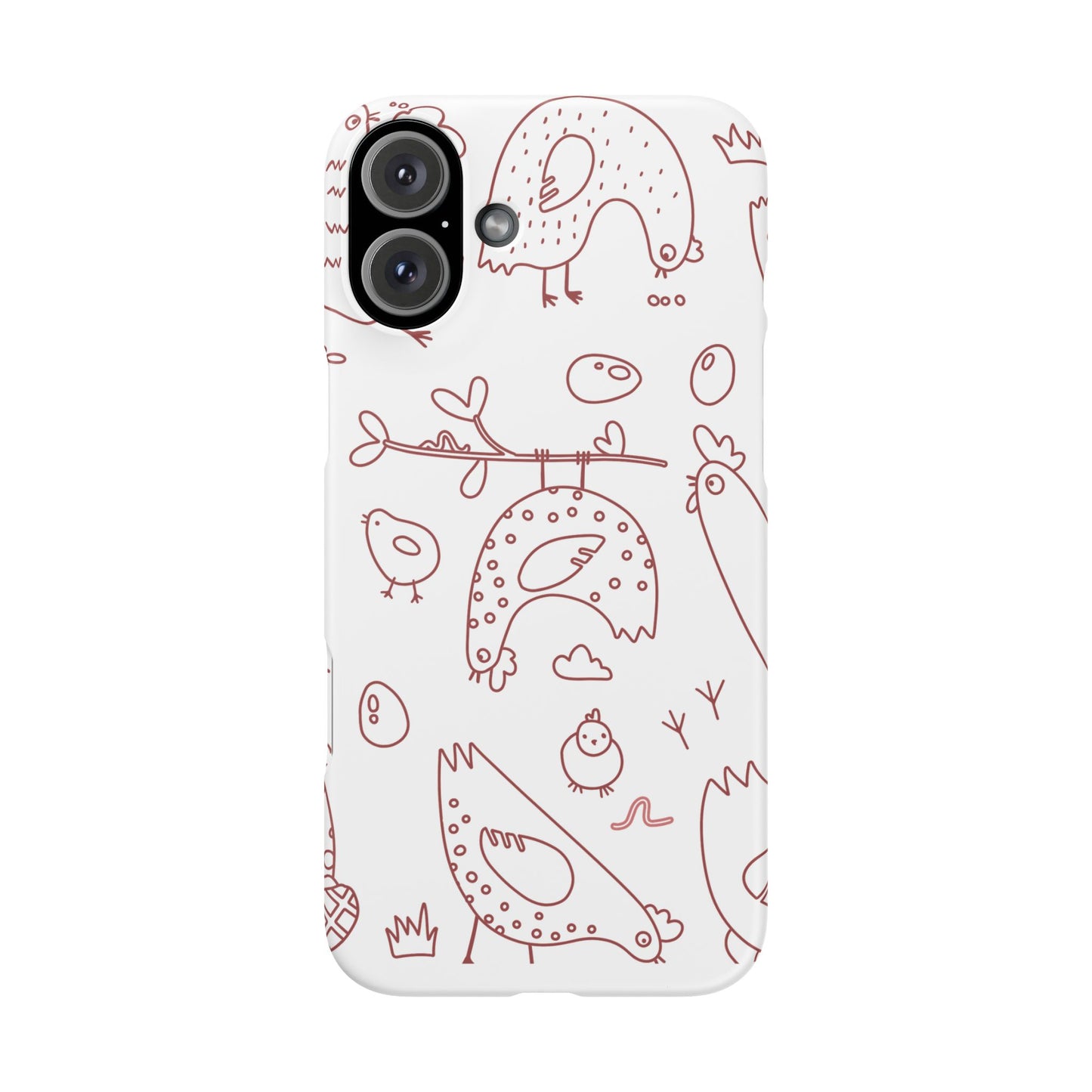 Whimsical Farmhouse Snap Cases, Cute Animal Phone Case, Chicken Design, Funny Gift for Bird Lovers, Quirky Art Mobile Cover
