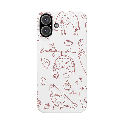 Whimsical Farmhouse Snap Cases, Cute Animal Phone Case, Chicken Design, Funny Gift for Bird Lovers, Quirky Art Mobile Cover