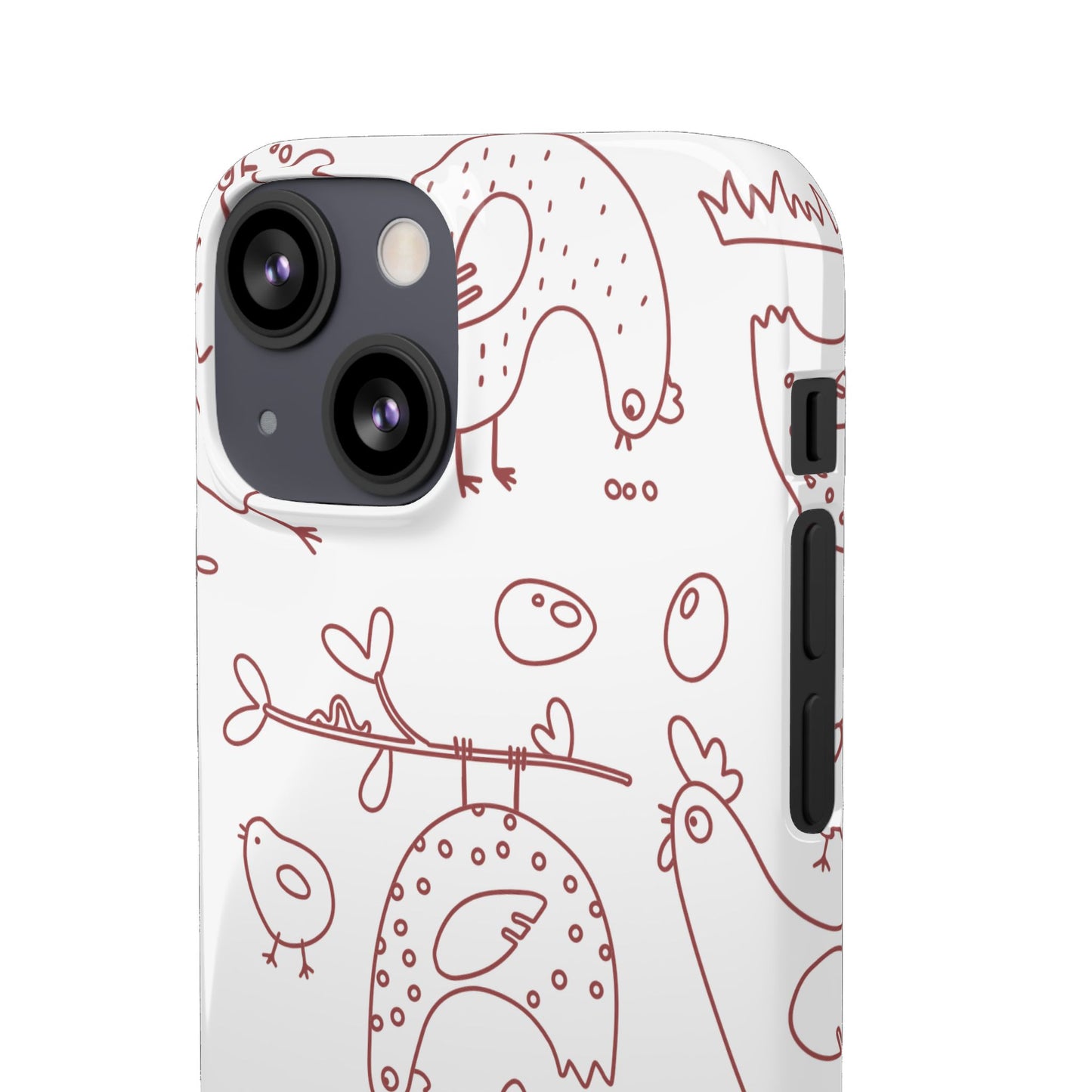 Whimsical Farmhouse Snap Cases, Cute Animal Phone Case, Chicken Design, Funny Gift for Bird Lovers, Quirky Art Mobile Cover