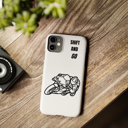 Motorcycle Slim Phone Cases - Shift and Go, Biker Gift, Moto Lover Accessory, Phone Protection, Unique Motorcycle Design